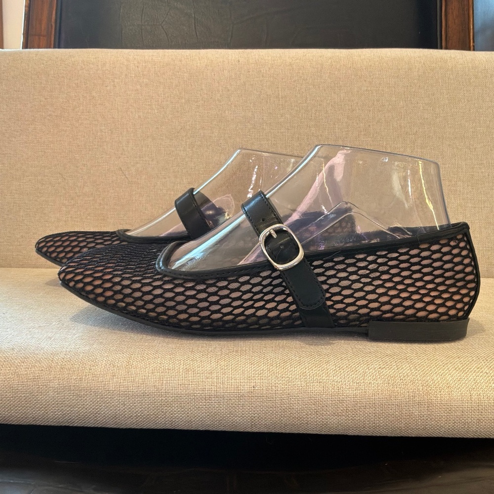 INC International Concepts Jadis Square Toe Mesh Ballet Flats 5.5